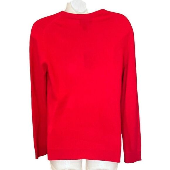 Charter Club Classic Red 100% Cashmere V-Neck Sweater NWT Size Medium - Picture 3 of 5